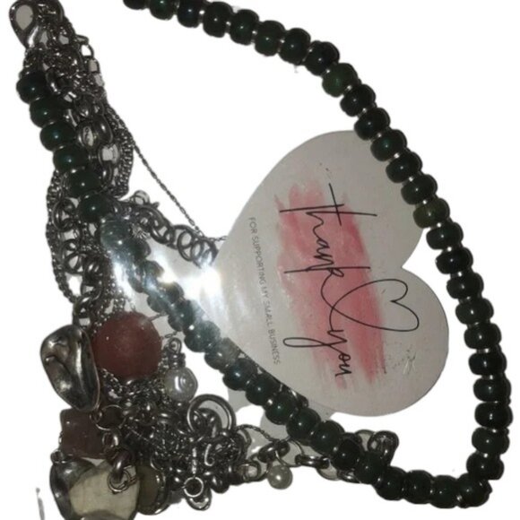 Green beads necklace gemstones crystals - Picture 4 of 8